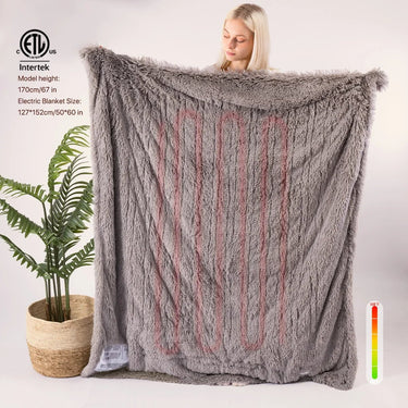Electric Heated Throw Blanket – 10 Levels, Soft Plush, Machine Washable - InspiredGrabs.com